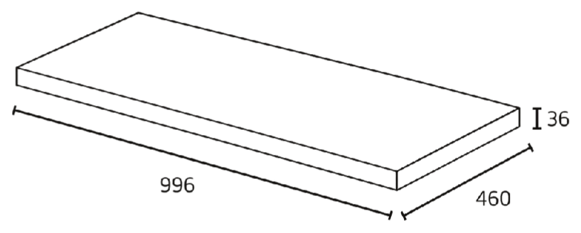 Плот 996 × 460 × 36 мм