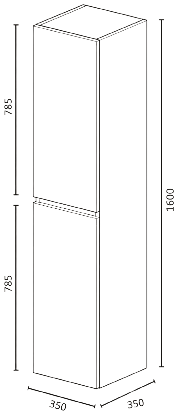 Чертеж: Колона HIGH 160 см