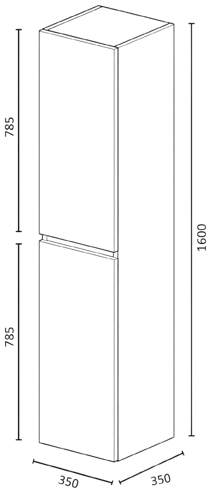 Чертеж: Колона HIGH 160 см