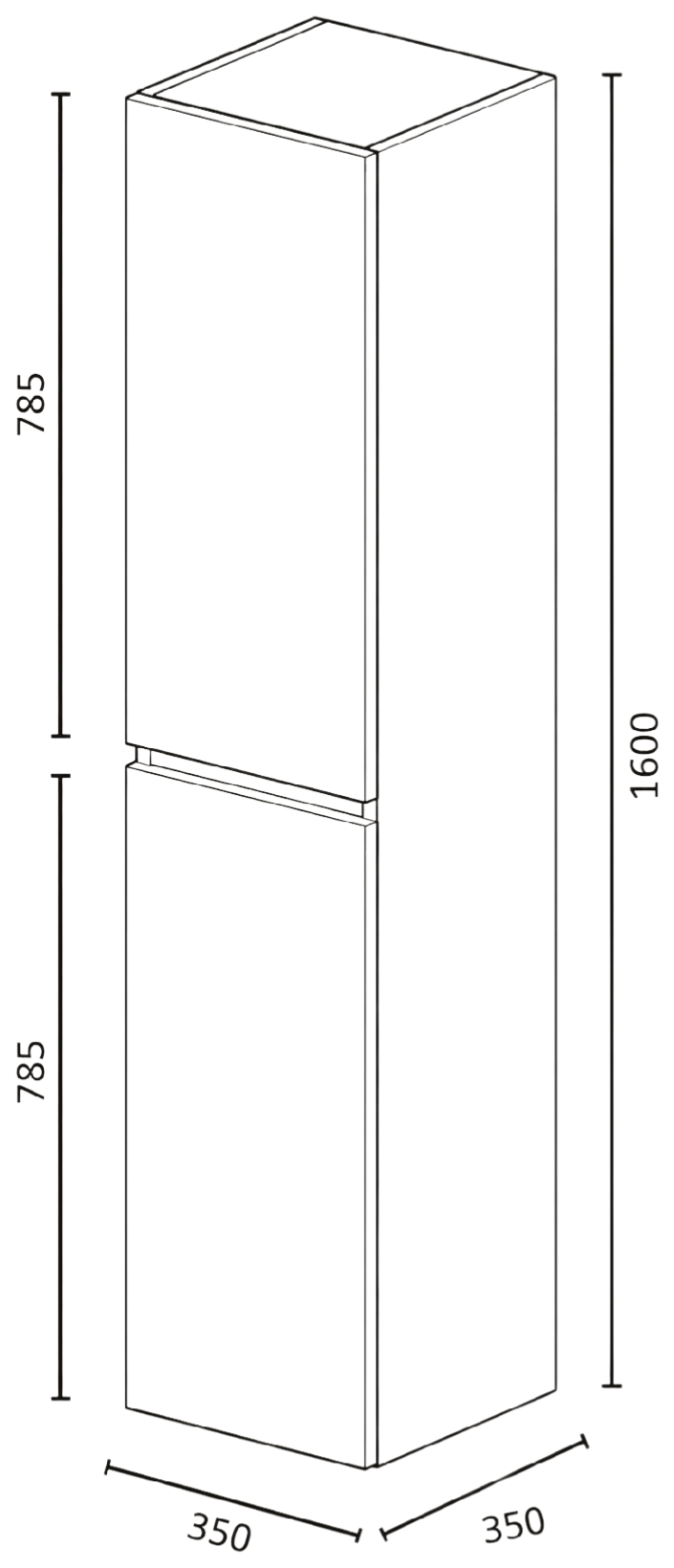 Чертеж: Колона HIGH 160 см